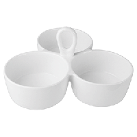 Менажница «Кунстверк» 3 секции;фарфор;D=10,H=11см;белый