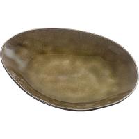 Тарелка «Пьюр» овальная;керамика;,L=15,B=12см;зелен.