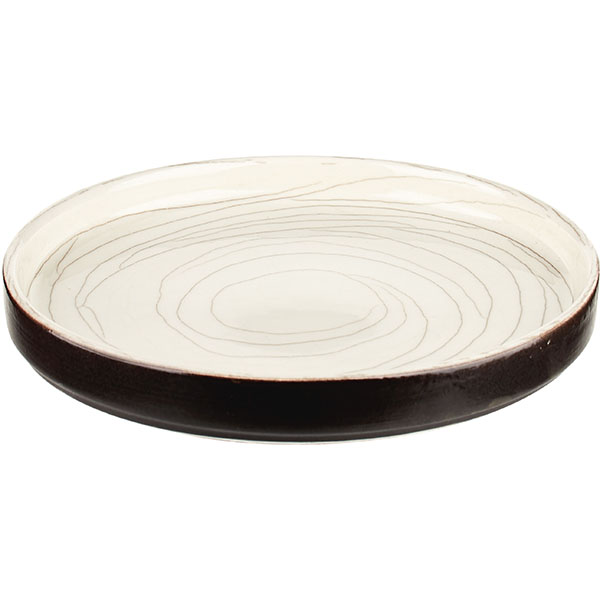 Тарелка «День и ночь» с бортом;керамика;D=185,H=25мм;белый,черный