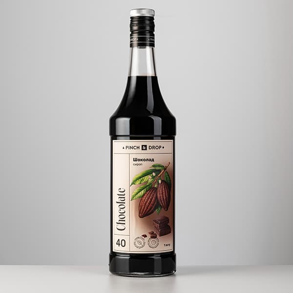 Сироп «Шоколад» Pinch&Drop;стекло;1л;D=85,H=330мм;черный