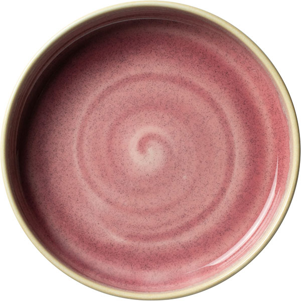 Тарелка «Аврора Везувиус Роуз Кварц» с бортом;фарфор;D=14см;бежев.,бежев.