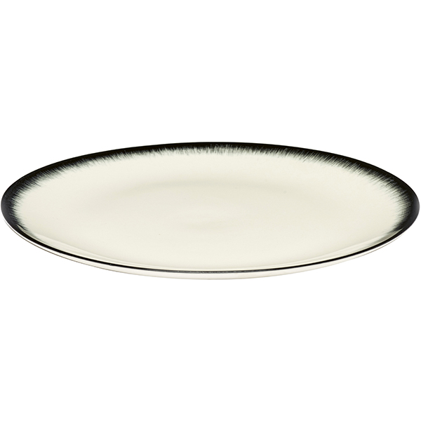 Тарелка «Де» №3;фарфор;D=240,H=15мм;кремов.,черный