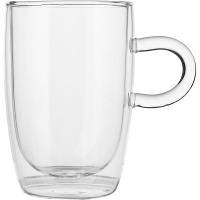 Кружка для горячих напитков «Проотель» двойные стенки;термост.стекло;300мл;D=77,H=118,L=115мм;прозр.