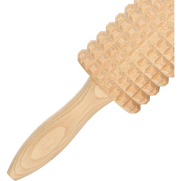 Скалка с вращающимися ручками и зубцами;бук;D=65,L=450/250мм;нат. бук