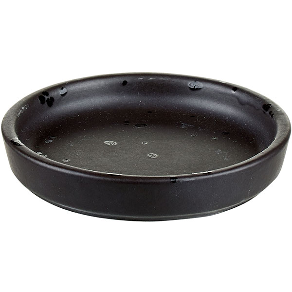 Тарелка «Оникс» с бортом;керамика;D=11см;черный