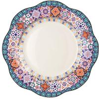 Тарелка пирожковая «Анемон Эбе»;кост.фарф.;D=15см;белый,разноцветн.