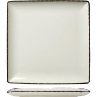 Блюдо «Чакоул Дэппл» квадратное;фарфор,фарфор;,L=27,B=27см;белый,черный