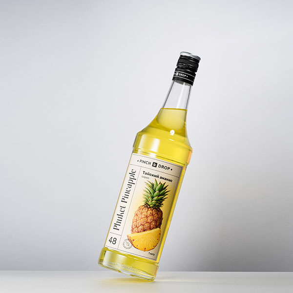 Сироп «Тайский Ананас» «Pinch&Drop»;стекло;1л;D=85,H=310мм;желт.