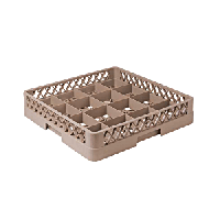 Кассета для бокалов 16 ячеек «Проотель» Dmax=113,Hmax=80мм;полипроп.;,H=10,L=50,B=50см;бежев.