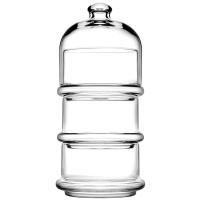 Набор емкостей для десерта «Вилла» с крышкой[3шт];стекло;0,505л;D=94/118,H=261мм;прозр.