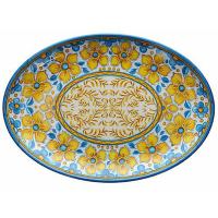 Блюдо «Нарцисо» овальное;пластик;,H=30,L=355,B=255мм;горчич.,синий