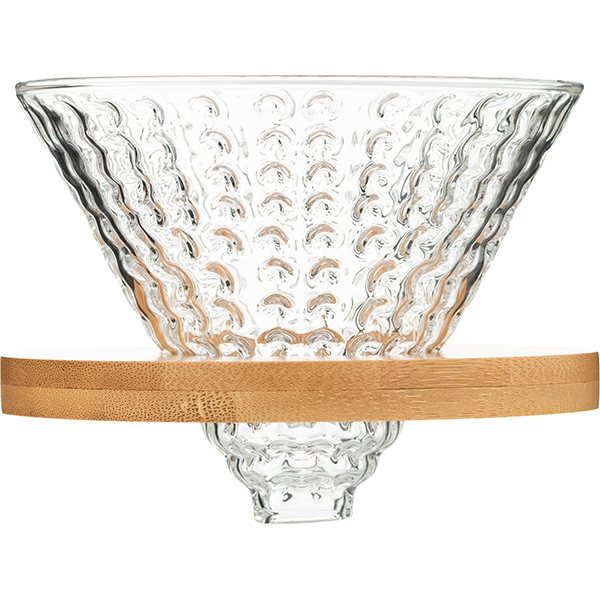 Воронка (пуровер);стекло,бамбук;D=12см