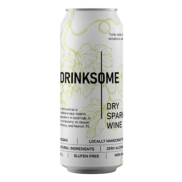 Напиток безалкогольный «Сухое игристое вино» Drinksome;жесть белая;330мл;D=58,H=154,4мм;белый