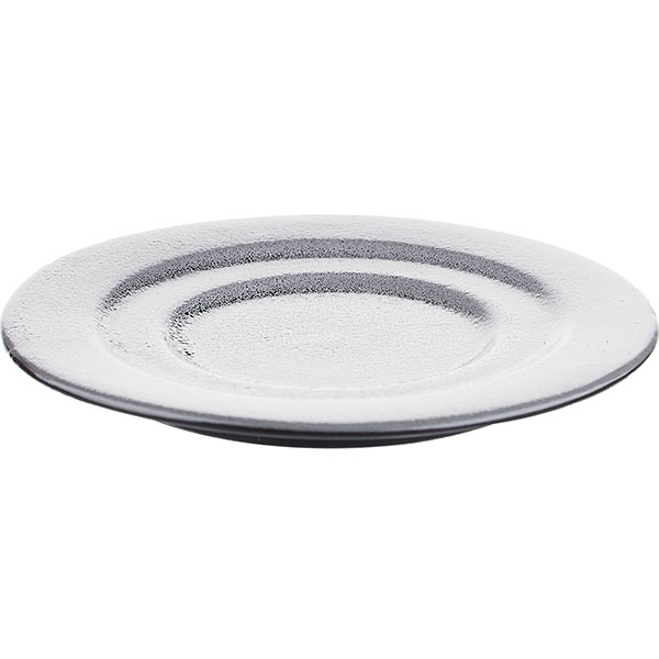 Блюдце «Млечный путь»;фарфор;D=98/50мм;черный,серый