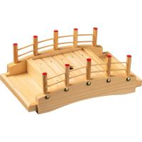 Блюдо для суши «Мостик»;сосна;,H=10,L=25,B=16,5см;бежев.,золотой