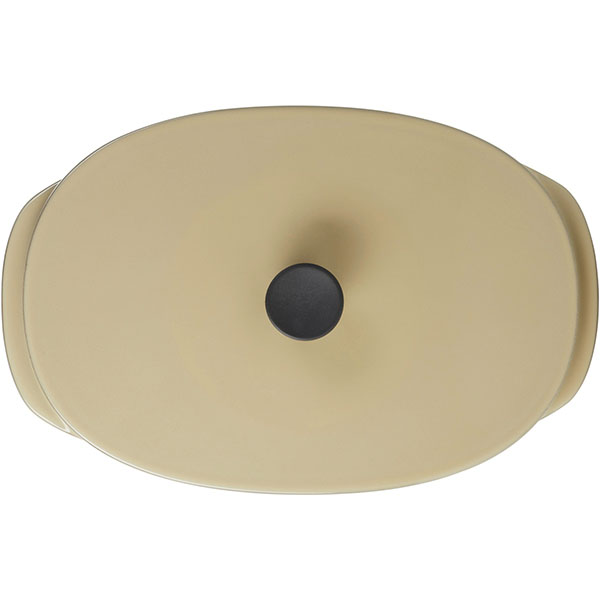 Блюдо для подачи «Карактэр» с крышкой с ручками;керамика;1,3л;,H=90,L=260,B=185мм;бежев.,черный