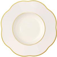 Тарелка глубокая «Анемон Голд»;кост.фарф.;D=21см;белый,золотой
