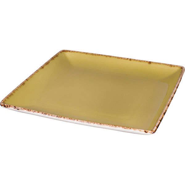 Блюдо «Террамеса Олива» квадратное;фарфор;,L=19,B=19см;олив.