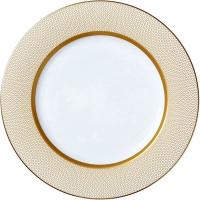 Тарелка «Даймонд»;кост.фарф.;D=30,H=2см;белый,золотой