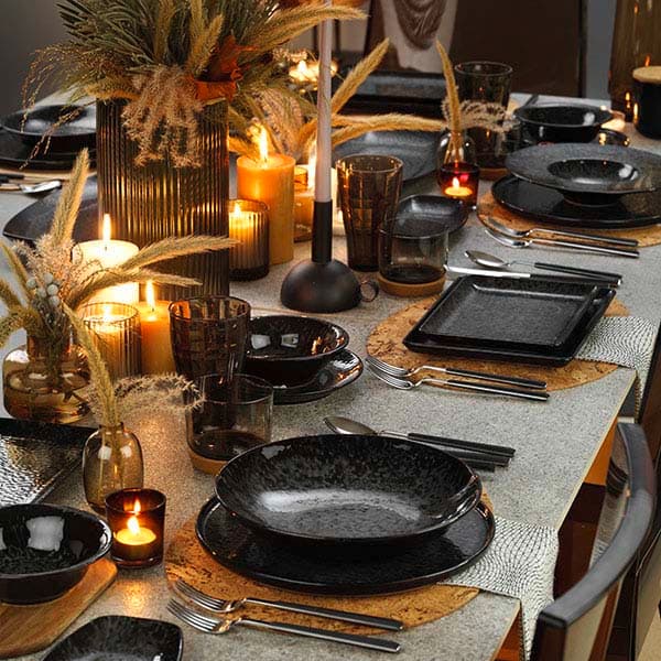 Тарелка глубокая «Нанокрем Блэк»;фарфор;D=210,H=38мм;черный