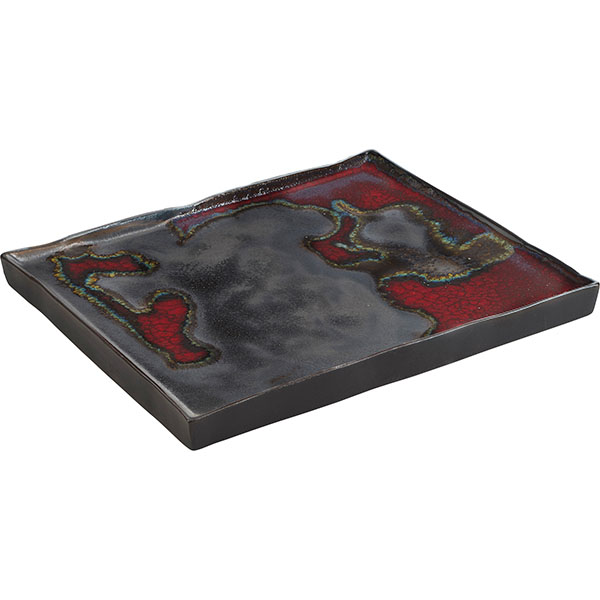 Блюдо «Сольстис Солар Сторм» прямоугольное;керамика;,H=15,L=210,B=175мм;серый,черный