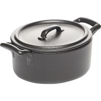 Кастрюля для запекания «Бель Кузин» с крышкой;керамика;450мл;,H=80,L=135,B=122мм;черный
