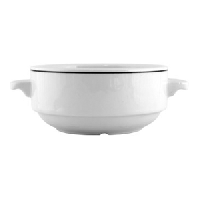 Чашка бульонная «Блэк Лайн»;фарфор;285мл;D=11,H=6см;белый,черный