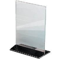 Подставка настольная для меню А4 черное основание;пластик;,H=310,L=215,B=95мм;прозр.,черный