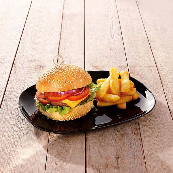 Блюдо «Эволюшнс Блэк» овальное;стекло;,H=22,L=280,B=230мм;черный