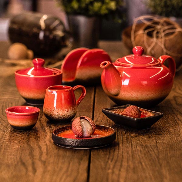 Тарелка «Агат»;фарфор;D=10,4см;красный