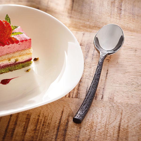 Ложка десертная;сталь нерж.;,L=18,2см;черный,металлич.