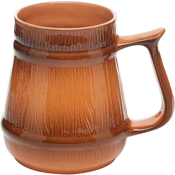 Кружка для пива «Глиняная»;керамика;1,2л;D=11,H=15,L=19см;коричнев.