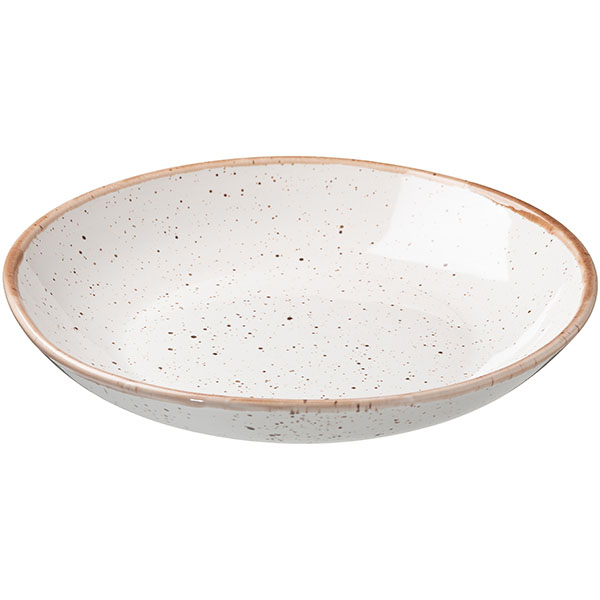 Тарелка глубокая «Пунто Бьянка» для плова;фарфор;1,5л;D=305,H=15мм;белый,черный