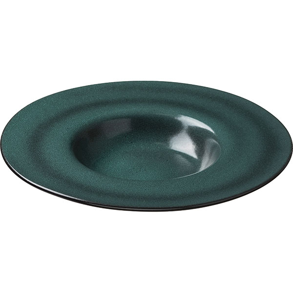 Тарелка для пасты «Млечный путь изумрудный»;фарфор;0,5л;D=31,H=5см;изумруд.,черный