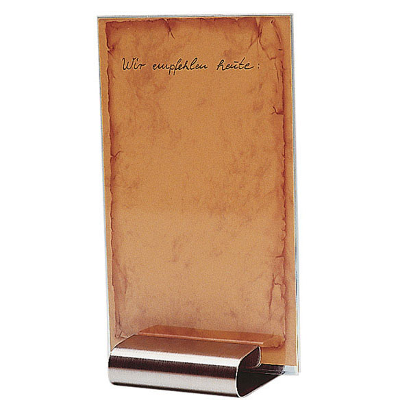 Подставка д/меню;сталь нерж.;,H=2,L=8,B=7см;металлич.