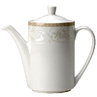 Кофейник «Антуанетт»;фарфор;0,6л;,H=18,L=18см;белый,олив.