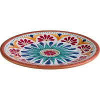 Тарелка «Арабеск»;пластик;D=215,H=20мм;голуб.,коричнев.