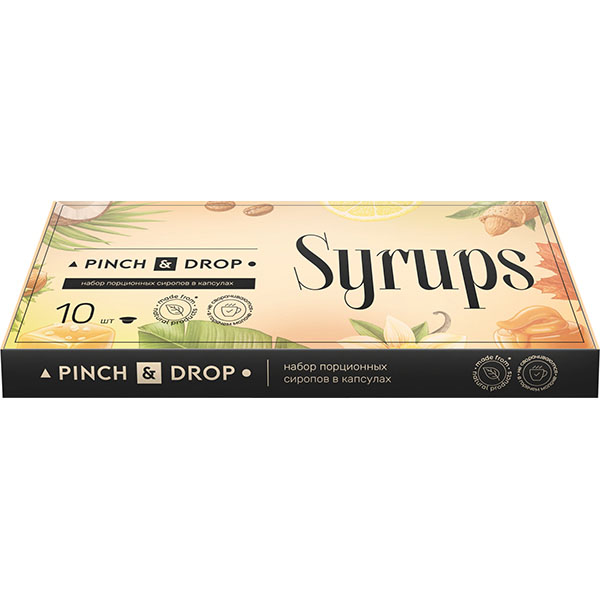 Сироп «Ассорти» Pinch&Drop ароматизированный порционный[10шт];поливинилхл.;15мл;,H=23,L=260,B=110мм