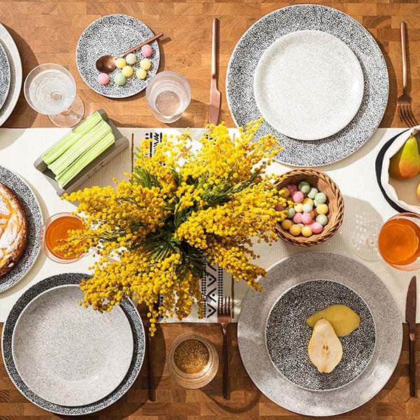 Тарелка «Инк Грэй» мелкая;фарфор;D=20,2см;белый,серый