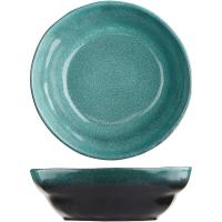 Тарелка глубокая «Млечный путь изумрудный»;фарфор;1л;D=215,H=70мм;изумруд.,черный