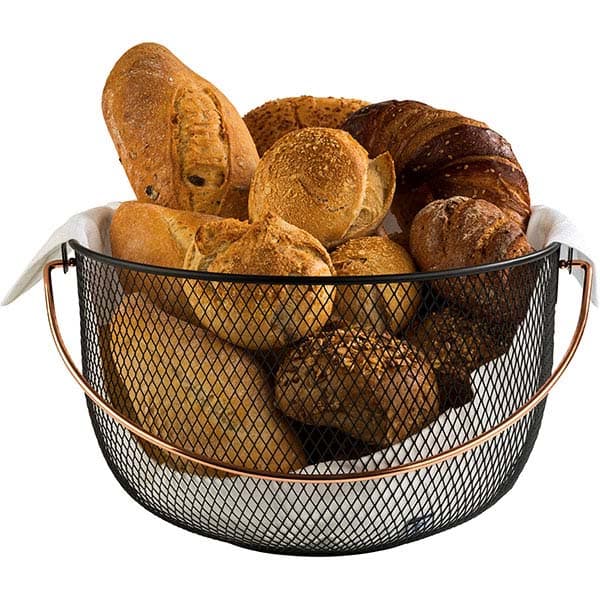 Корзина д/фруктов и хлеба;металл;D=30,H=19см;черный,медный
