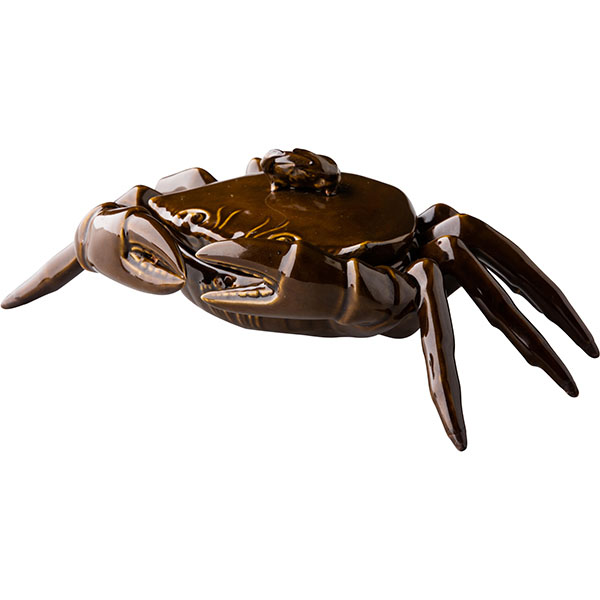Емкость для закусок «Ро Дизайн Бай Эрбиси» в виде краба;керамика;130мл;D=26,H=17см;коричнев.