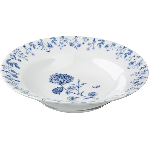 Тарелка глубокая «Беатриче»;фарфор;250мл;D=20см;белый,синий