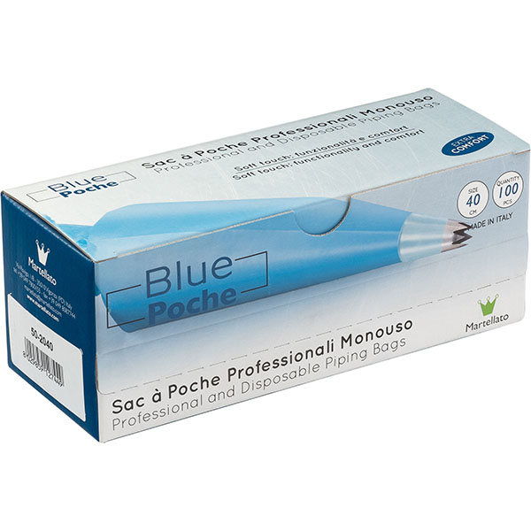 Мешок кондитерский одноразовый 80микрон[100шт];полиэтилен;,L=40см;голуб.