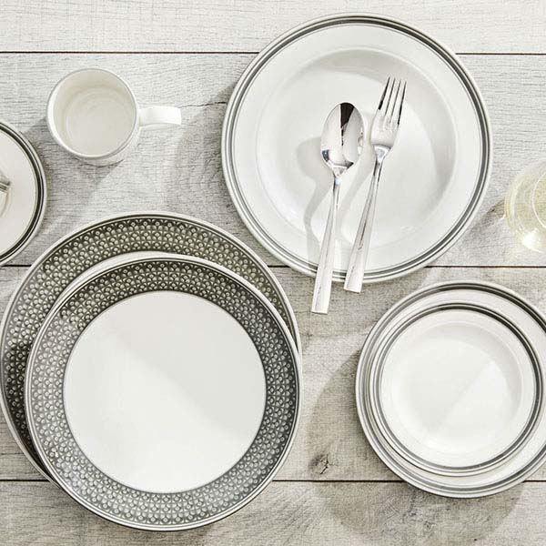 Тарелка «Бид Траффл Вош»;фарфор;D=20см;белый,серый