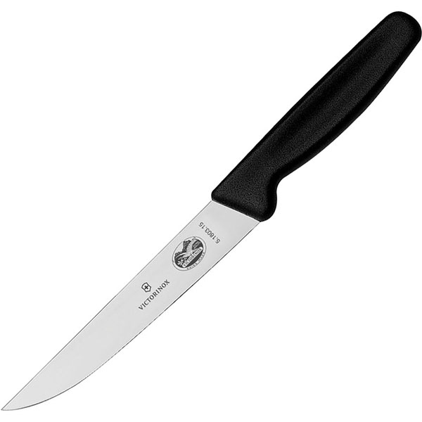 Нож для нарезки мяса;сталь нерж.,пластик;,L=275/153,B=24мм;черный,металлич.