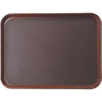 Поднос прорезиненный прямоугольный «Проотель»;полипроп.;,L=45,5,B=35,5см;коричнев.