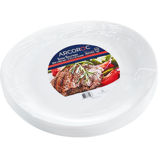 Тарелка «Эволюшнс Солюшн» для стейка;стекло;,L=30,B=26см;белый