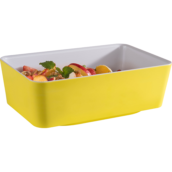Салатник «Хэппи буфет» GN1/4;пластик;,H=90,L=265,B=162мм;желт.