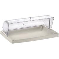 Корзина для хлеба с крышкой;сталь нерж.,поликарбонат;,H=26,L=54,7,B=34,2см;белый